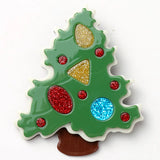 Acrylic Christmas Tree Brooches Pins For Women Big Resin Tree Brooch Decorations