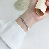 925 Silver Smile Face Charms Bracelet for Women