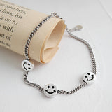 925 Silver Smile Face Charms Bracelet for Women