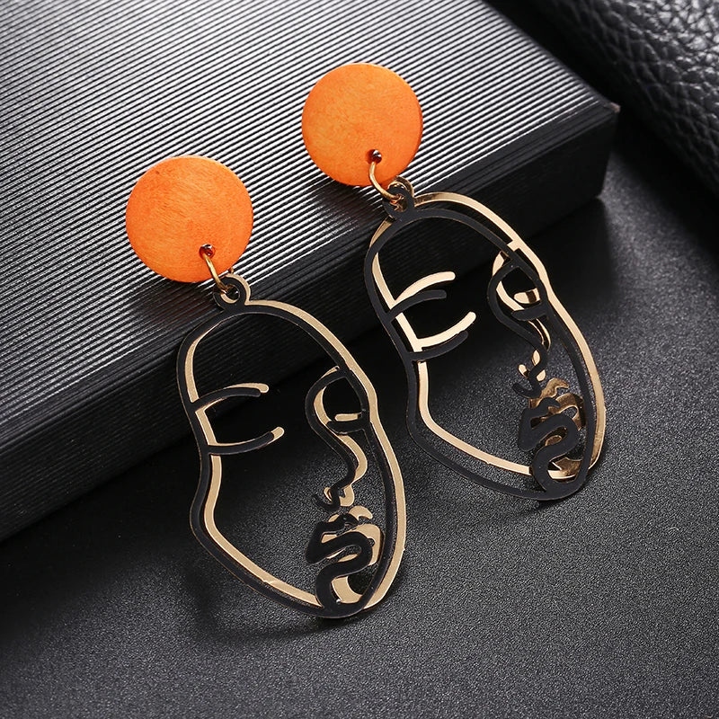 Stylish Hollow Out Face Clip Earrings for Girls