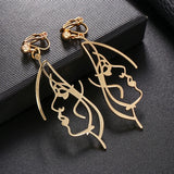 Stylish Hollow Out Face Clip Earrings for Girls