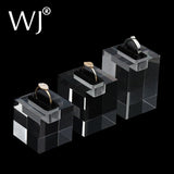 Clear Acrylic Stand Holder Rack for 3 Rings Jewelry Display