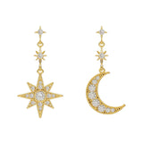 Crystal Star Women Dangle Earrings Asymmetric Drop Earrings