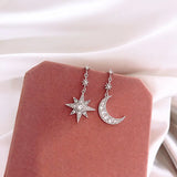 Crystal Star Women Dangle Earrings Asymmetric Drop Earrings