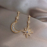 Crystal Star Women Dangle Earrings Asymmetric Drop Earrings
