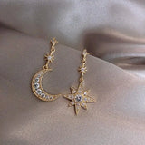 Crystal Star Women Dangle Earrings Asymmetric Drop Earrings