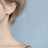 925 Silver Heart CZ Clip Earrings for Women