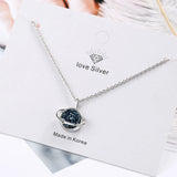 Crystal Planet 925 Silver Necklace Gift for Women