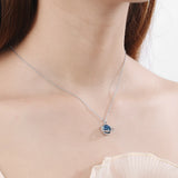 Crystal Planet 925 Silver Necklace Gift for Women