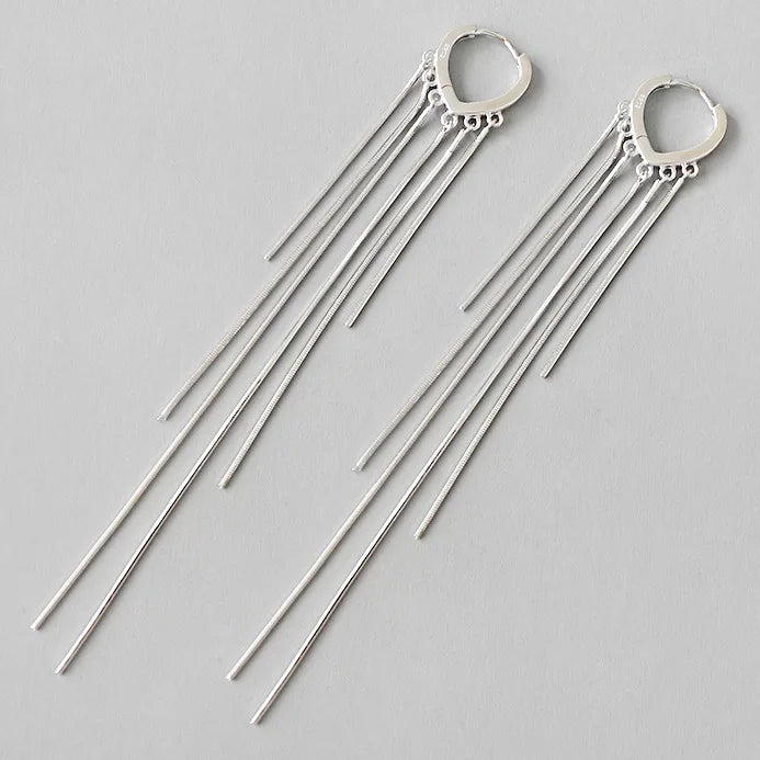 Arrival Silver 925 Chains Tassel Dangle Earrings Women Jewelry