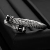 Twisted Women Bracelet Bangle Silver Stainless Steel Cuff Bangles