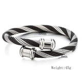 Twisted Women Bracelet Bangle Silver Stainless Steel Cuff Bangles