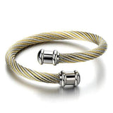 Twisted Women Bracelet Bangle Silver Stainless Steel Cuff Bangles