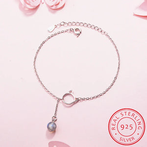 925 Silver Tassel Cat Ball Bracelet & Bangle