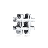 Autumn Hashtag Symbol Charms 925 Silver Beads for Bracelets Necklaces