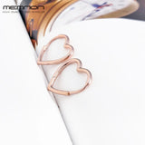 Autumn Rose Asymmetric Heart Hoop Earring 925 Sterling Silver Fine Jewelry