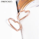 Autumn Rose Asymmetric Heart Hoop Earring 925 Sterling Silver Fine Jewelry