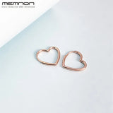 Autumn Rose Asymmetric Heart Hoop Earring 925 Sterling Silver Fine Jewelry