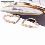 Autumn Rose Asymmetric Heart Hoop Earring 925 Sterling Silver Fine Jewelry