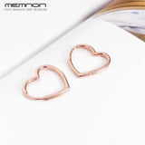 Autumn Rose Asymmetric Heart Hoop Earring 925 Sterling Silver Fine Jewelry