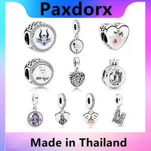 S925 Sterling Silver Witch Pendant Love Charm DIY Bracelet Jewelry Set