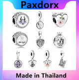 S925 Sterling Silver Witch Pendant Love Charm Women DIY Bracelet Set