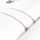 Autumn Rose Polished Pave Bead Drop Earrings 925 Sterling Silver Fine Jewelry