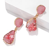 Bohemian Green Druzy Resin ZA Clip-on Earrings for Women