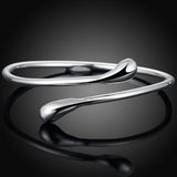925 Silver Water Drop Bracelet Bangle Women's Jewelry Gift