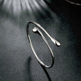 925 Silver Water Drop Bracelet Bangle Women's Jewelry Gift