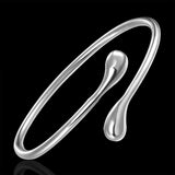 925 Silver Water Drop Bracelet Bangle Women's Jewelry Gift