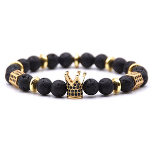 CZ Zirconia King Crown Gear Spacer Bracelet