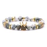 CZ Zirconia King Crown Gear Spacer Bracelet