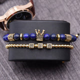 CZ Zirconia King Crown Gear Spacer Bracelet