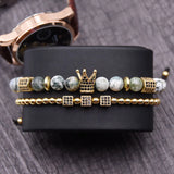 CZ Zirconia King Crown Gear Spacer Bracelet