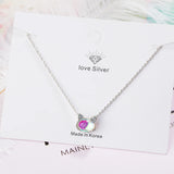 Cat Moonstone Necklace 925 Sterling Silver Clavicular Chain