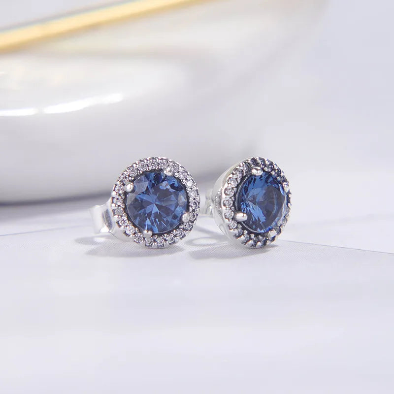 Christmas Sparkle Stud Earrings 925 Sterling Silver Women's Jewelry