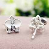 925 Silver Daisy Flower Stud Earrings Enamel Women Girl Birthday Gift Jewelry