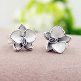 925 Silver Daisy Flower Stud Earrings Enamel Women Girl Birthday Gift Jewelry