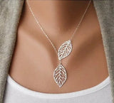 Maple Leaf Double Maple Pendant Necklace for Women