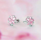 Pink Quartz Women's Earrings 925 Silver Studs Engagement Jewelry
