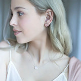 Pink Quartz Women's Earrings 925 Silver Studs Engagement Jewelry