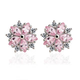 Pink Quartz Women's Earrings 925 Silver Studs Engagement Jewelry