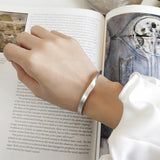 Silver 925 Jewelry Distortion Open Bangles Women