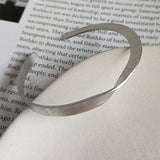 Silver 925 Jewelry Distortion Open Bangles Women