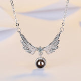 925 Silver Zirconia Angel Wings Necklace Fine Jewelry