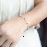 925 Silver Beads Double Box Chains Women Bracelets Jewelry