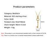 925 Silver Keys Pendant Choker Necklace Women's Jewelry