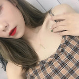 925 Silver Keys Pendant Choker Necklace Women's Jewelry