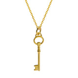 925 Silver Keys Pendant Choker Necklace Women's Jewelry